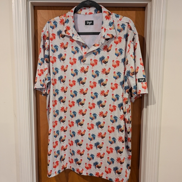 Vibrant Rooster Print Men's Casual Shirt - Picture 1 of 2